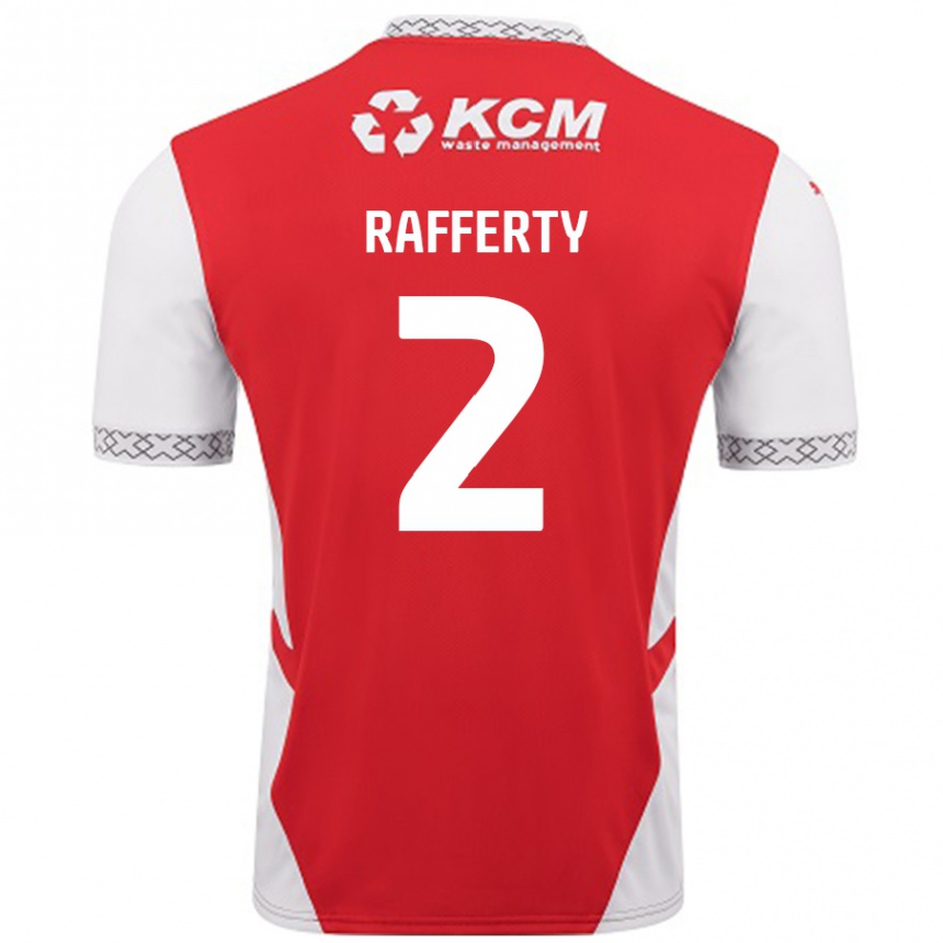 Kids Football Joe Rafferty #2 Red White Home Jersey 2024/25 T-Shirt Australia