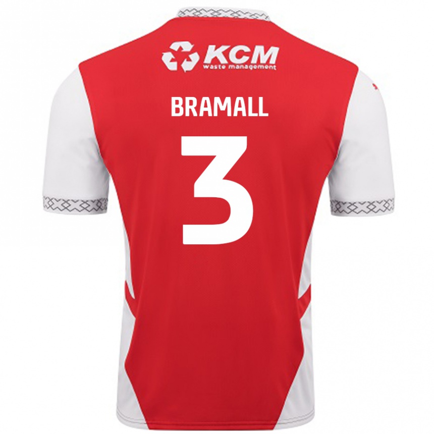 Kids Football Cohen Bramall #3 Red White Home Jersey 2024/25 T-Shirt Australia