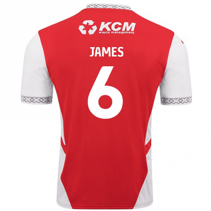 Kids Football Reece James #6 Red White Home Jersey 2024/25 T-Shirt Australia