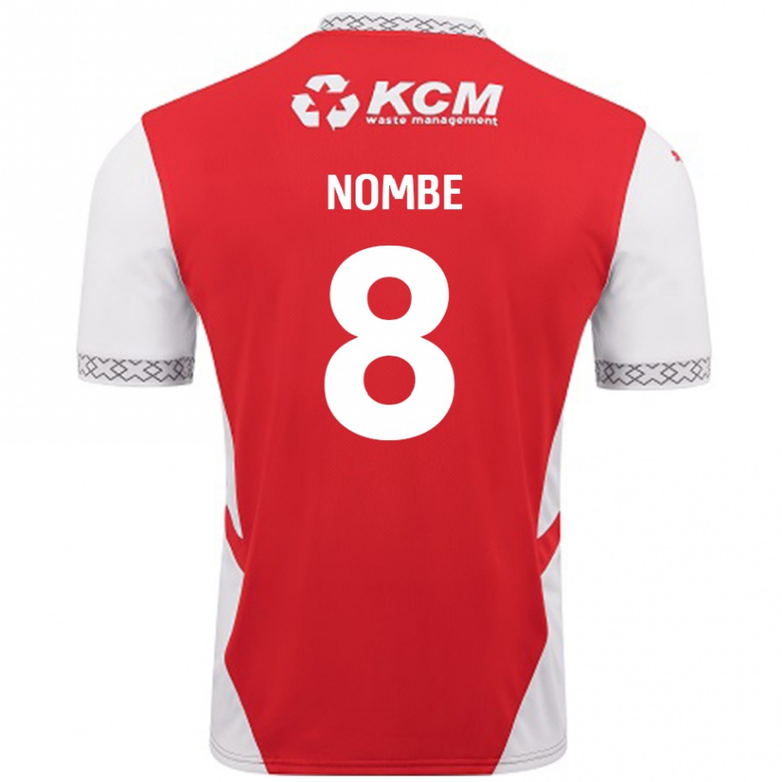 Kids Football Sam Nombe #8 Red White Home Jersey 2024/25 T-Shirt Australia