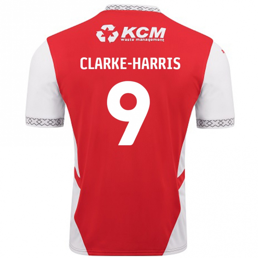 Kids Football Jonson Clarke-Harris #9 Red White Home Jersey 2024/25 T-Shirt Australia