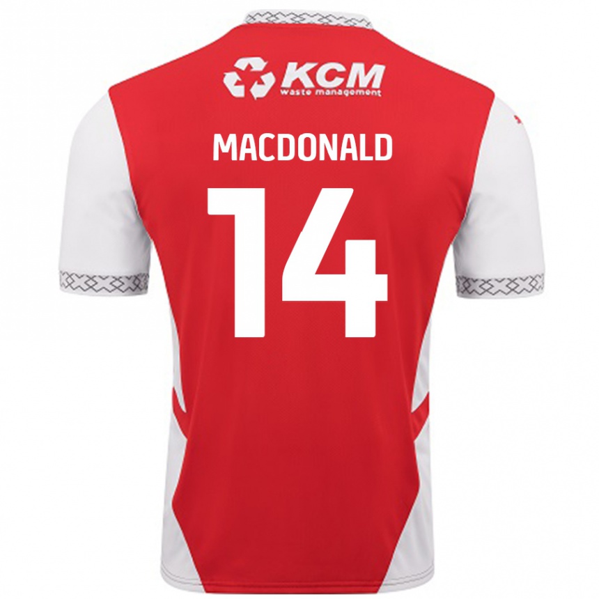 Kids Football Alex Macdonald #14 Red White Home Jersey 2024/25 T-Shirt Australia