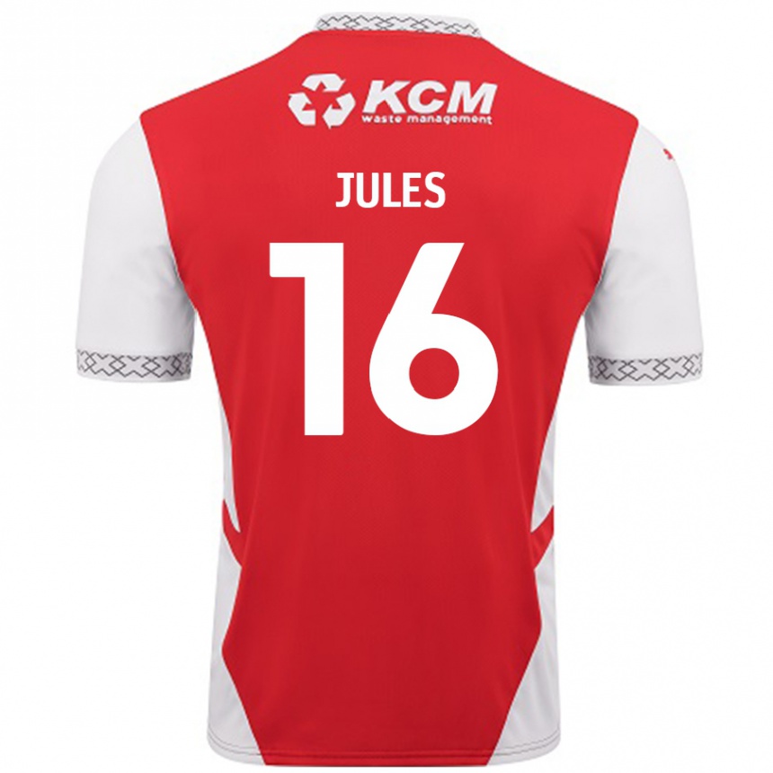 Kids Football Zak Jules #16 Red White Home Jersey 2024/25 T-Shirt Australia