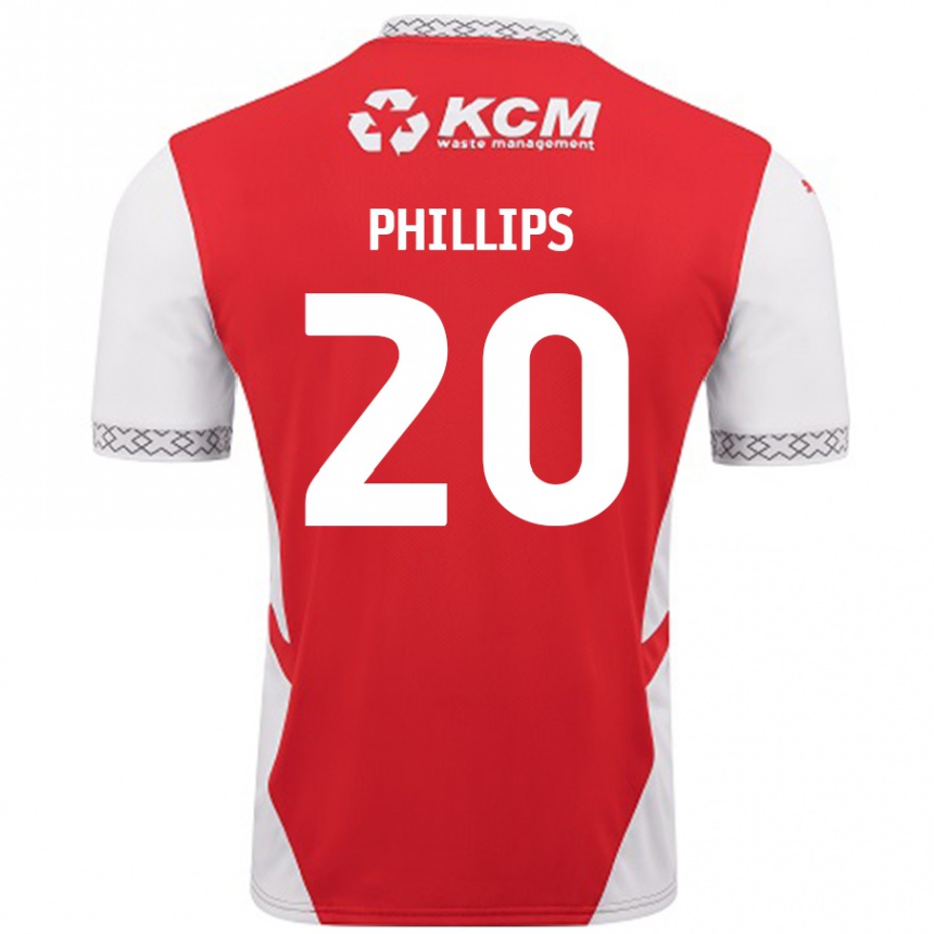 Kids Football Dillon Phillips #20 Red White Home Jersey 2024/25 T-Shirt Australia