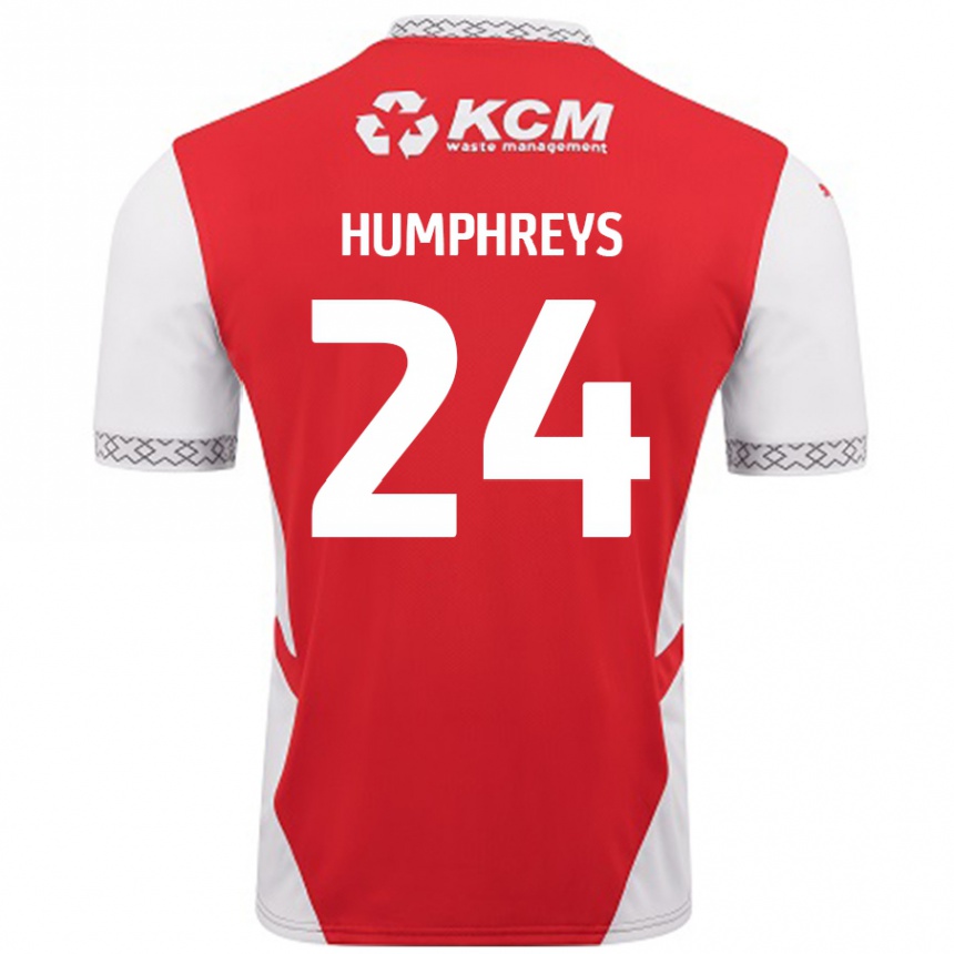 Kids Football Cameron Humphreys #24 Red White Home Jersey 2024/25 T-Shirt Australia