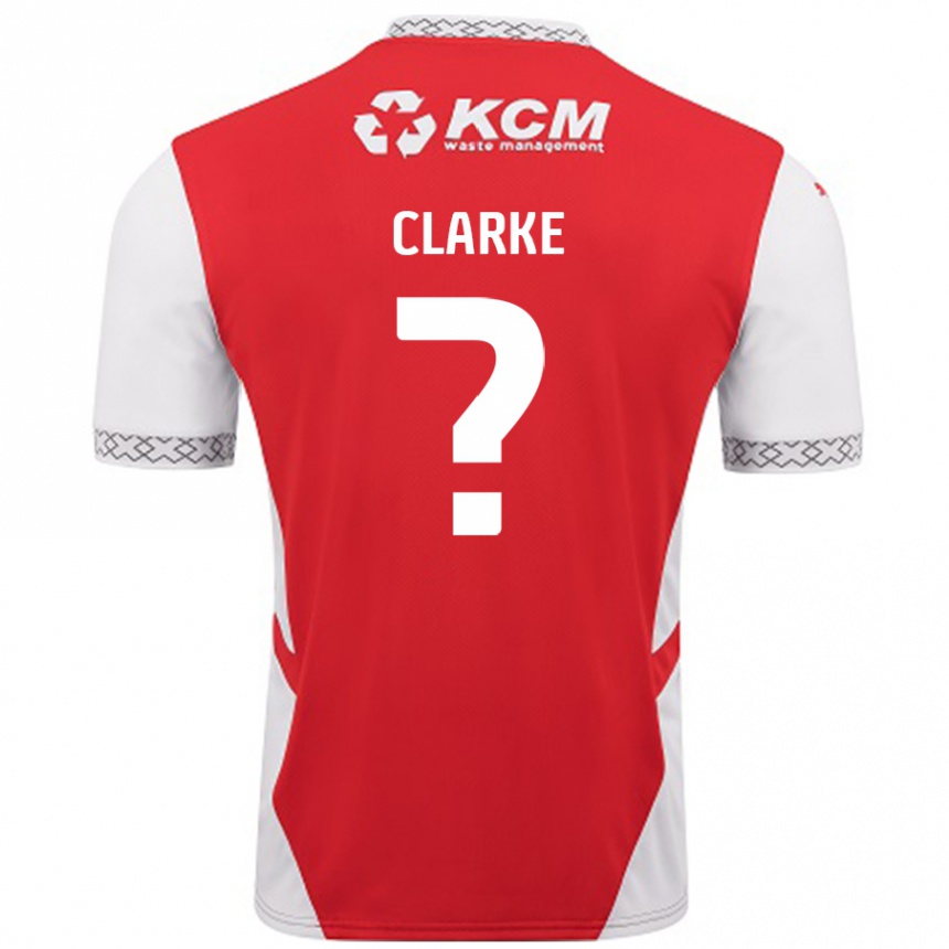 Kids Football James Clarke #0 Red White Home Jersey 2024/25 T-Shirt Australia