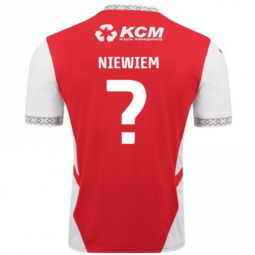 Kids Football Oscar Niewiem #0 Red White Home Jersey 2024/25 T-Shirt Australia