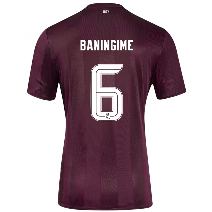 Kids Football Beni Baningime #6 Burgundy Home Jersey 2024/25 T-Shirt Australia