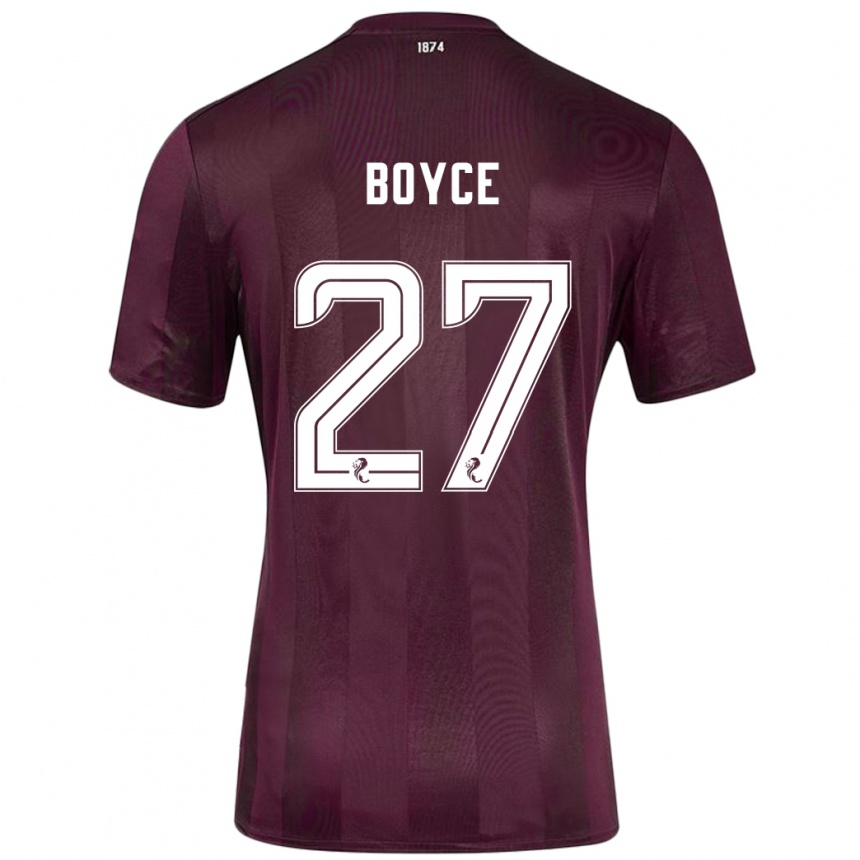 Kids Football Liam Boyce #27 Burgundy Home Jersey 2024/25 T-Shirt Australia