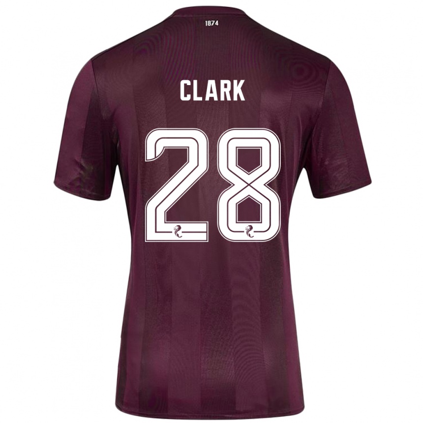 Kids Football Zander Clark #28 Burgundy Home Jersey 2024/25 T-Shirt Australia