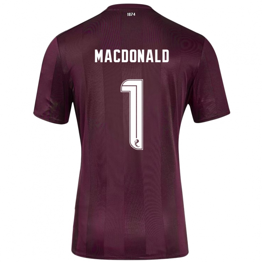 Kids Football Jamie Macdonald #1 Burgundy Home Jersey 2024/25 T-Shirt Australia