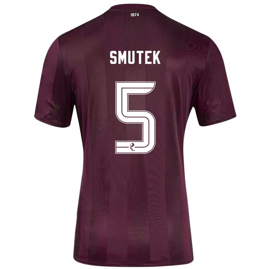 Kids Football Kai Smutek #5 Burgundy Home Jersey 2024/25 T-Shirt Australia