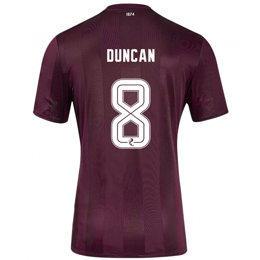 Kids Football Ryan Duncan #8 Burgundy Home Jersey 2024/25 T-Shirt Australia