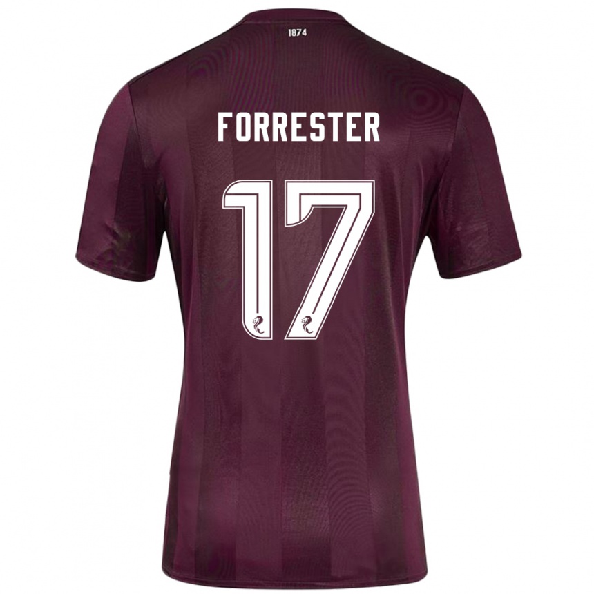 Kids Football Adam Forrester #17 Burgundy Home Jersey 2024/25 T-Shirt Australia