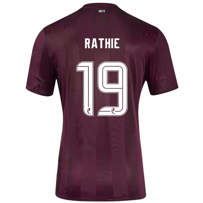 Kids Football Luke Rathie #19 Burgundy Home Jersey 2024/25 T-Shirt Australia