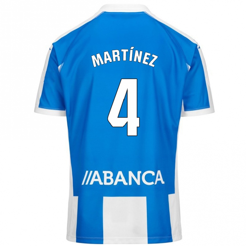 Kids Football Pablo Martínez #4 Blue White Home Jersey 2024/25 T-Shirt Australia