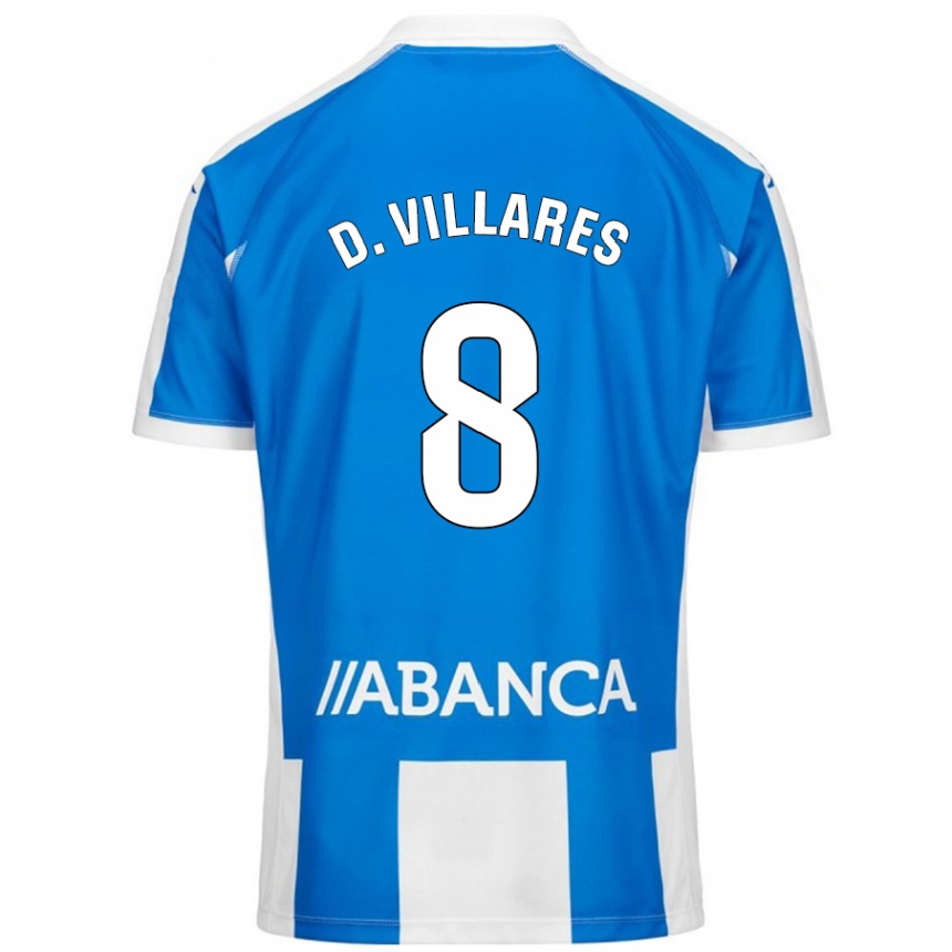 Kids Football Diego Villares #8 Blue White Home Jersey 2024/25 T-Shirt Australia