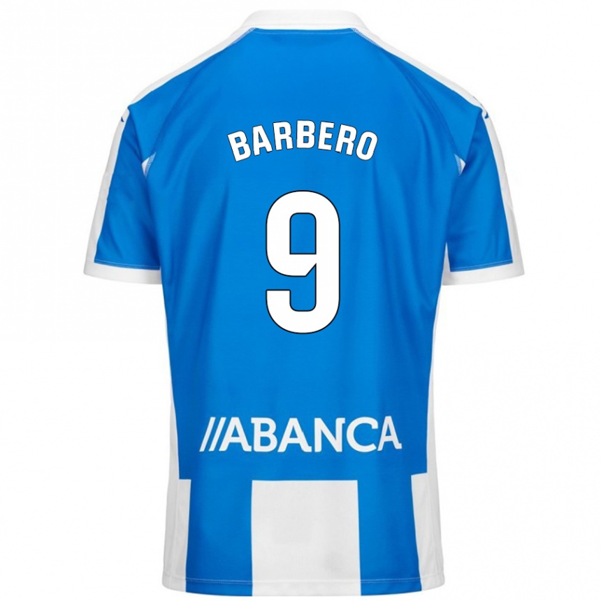 Kids Football Iván Barbero #9 Blue White Home Jersey 2024/25 T-Shirt Australia