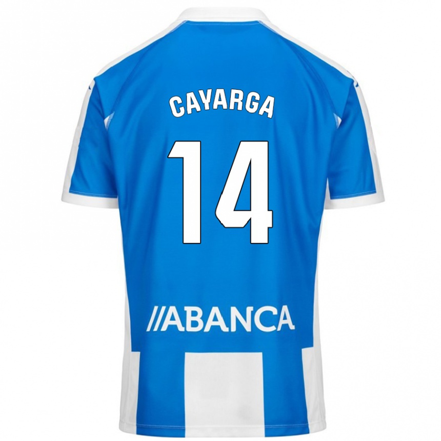 Kids Football Berto Cayarga #14 Blue White Home Jersey 2024/25 T-Shirt Australia