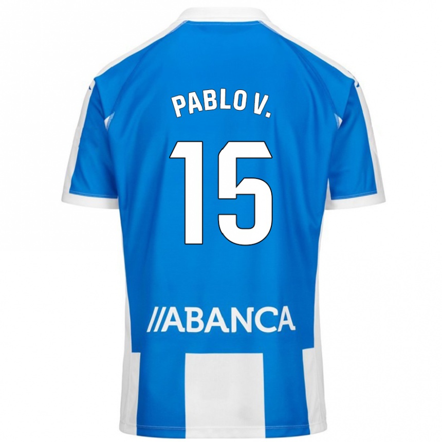 Kids Football Pablo Vázquez #15 Blue White Home Jersey 2024/25 T-Shirt Australia