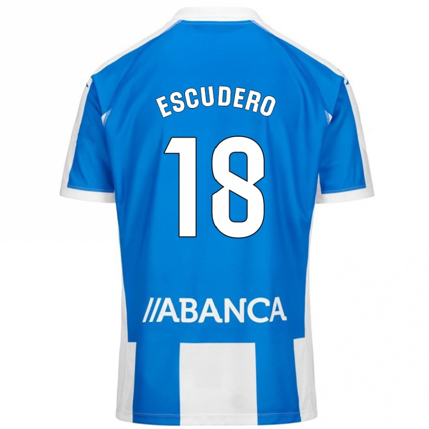 Kids Football Sergio Escudero #18 Blue White Home Jersey 2024/25 T-Shirt Australia