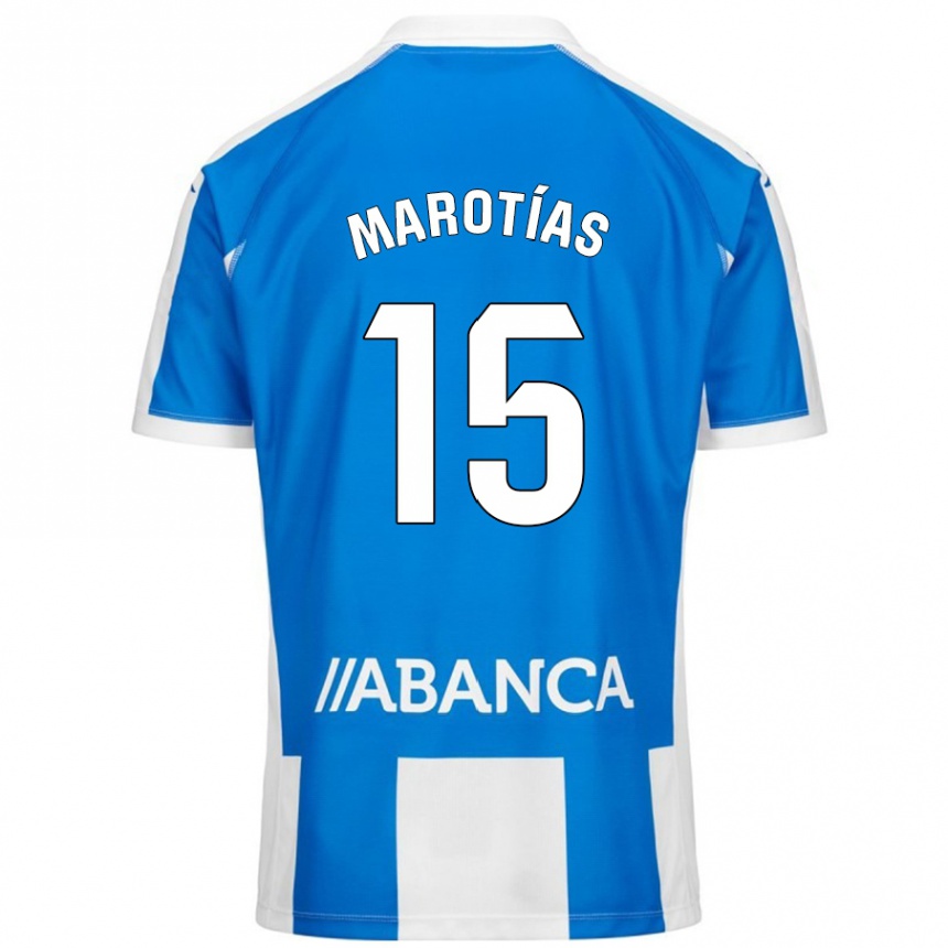 Kids Football Oscar Marotías #15 Blue White Home Jersey 2024/25 T-Shirt Australia