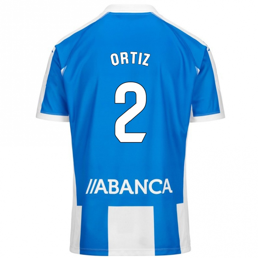 Kids Football Samara Ortiz #2 Blue White Home Jersey 2024/25 T-Shirt Australia