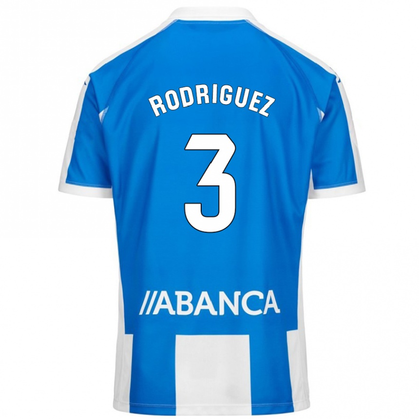 Kids Football Clara Rodríguez #3 Blue White Home Jersey 2024/25 T-Shirt Australia