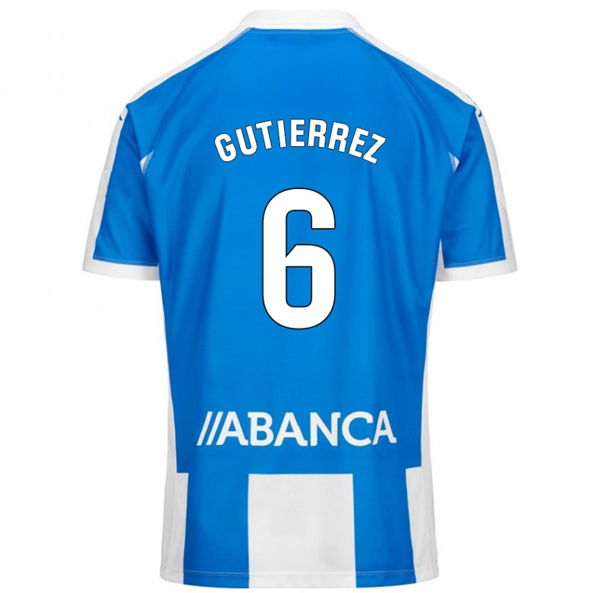 Kids Football Paula Gutiérrez #6 Blue White Home Jersey 2024/25 T-Shirt Australia