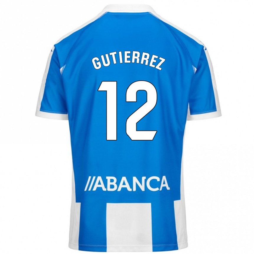 Kids Football Laura Gutiérrez #12 Blue White Home Jersey 2024/25 T-Shirt Australia