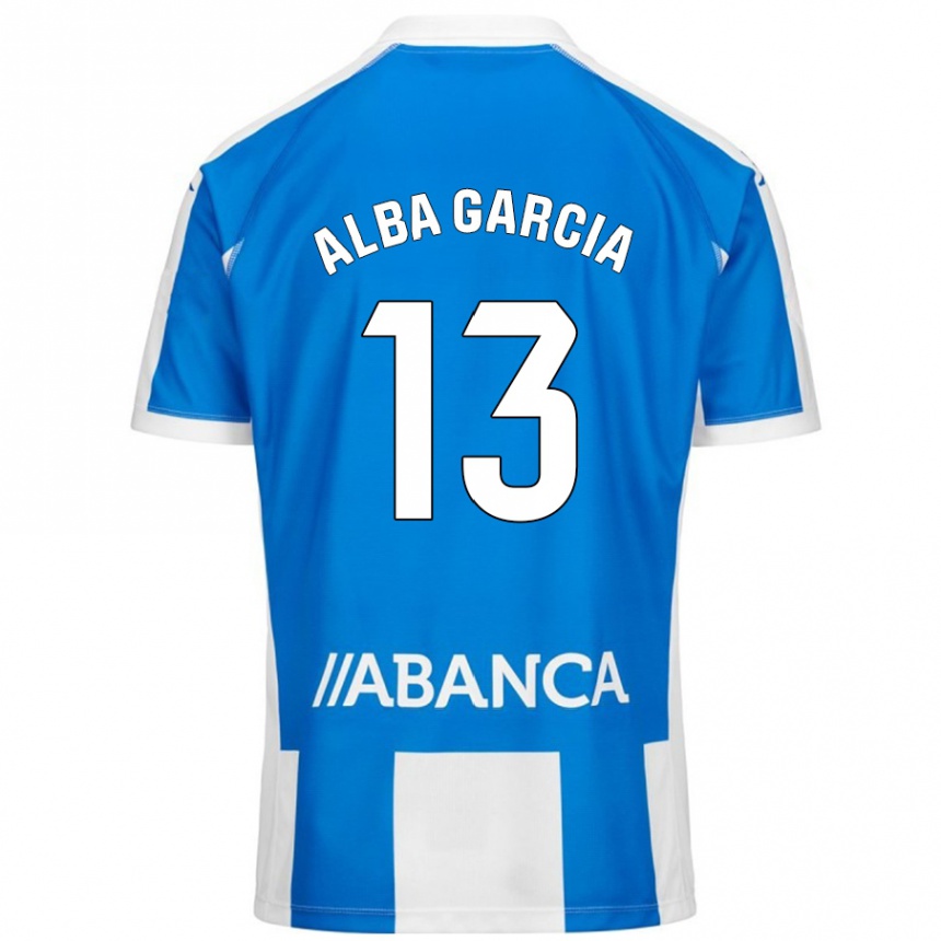 Kids Football Lucía Alba García #13 Blue White Home Jersey 2024/25 T-Shirt Australia