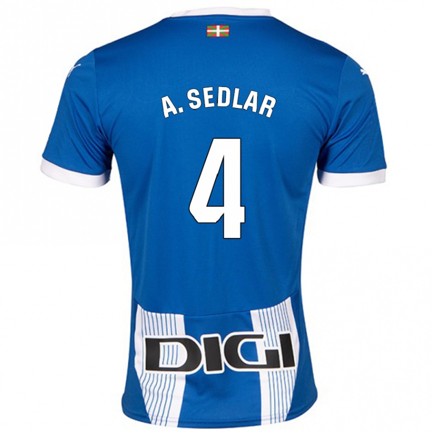 Kids Football Aleksandar Sedlar #4 Blue Home Jersey 2024/25 T-Shirt Australia