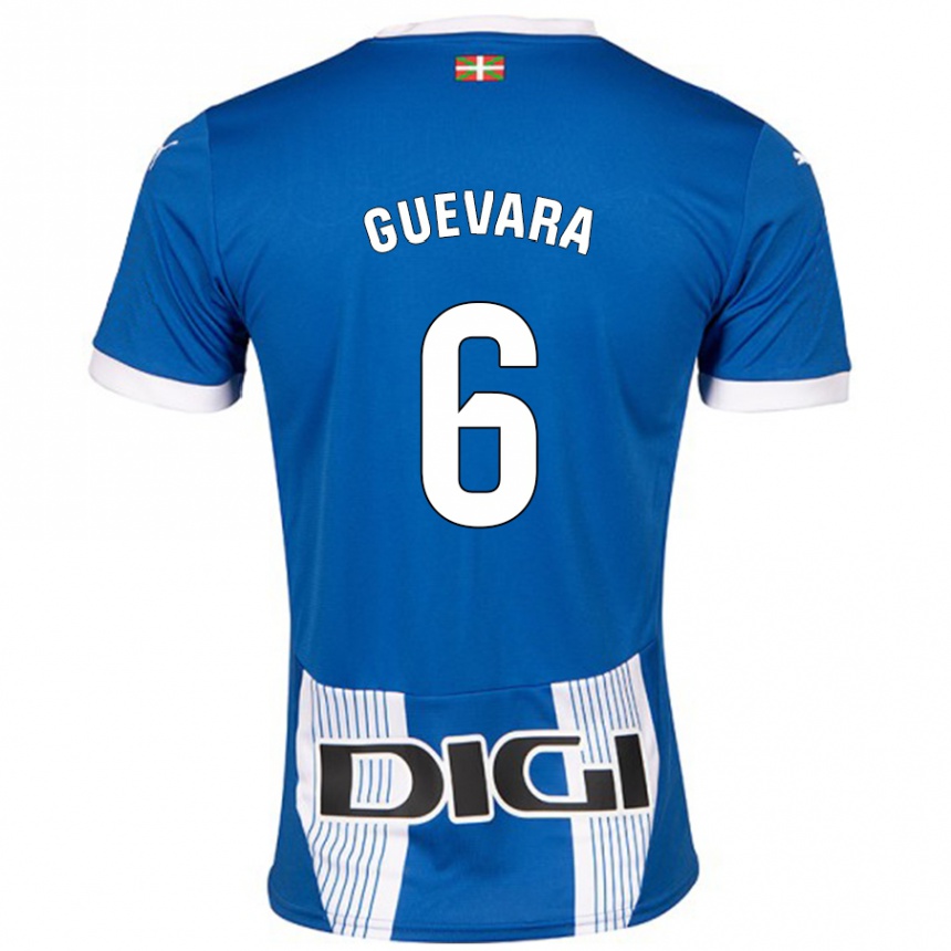 Kids Football Ander Guevara #6 Blue Home Jersey 2024/25 T-Shirt Australia