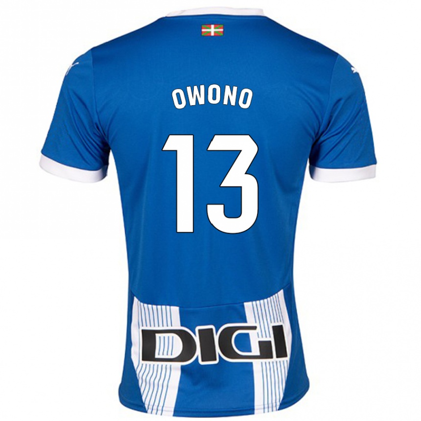 Kids Football Jesús Owono #13 Blue Home Jersey 2024/25 T-Shirt Australia