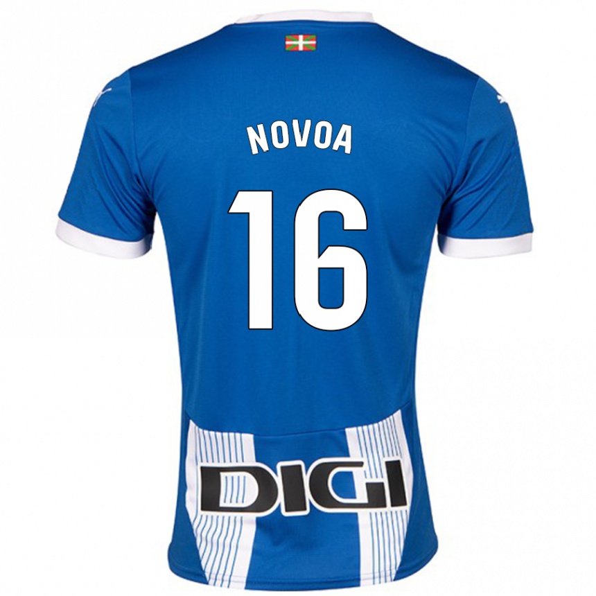 Kids Football Hugo Novoa #16 Blue Home Jersey 2024/25 T-Shirt Australia