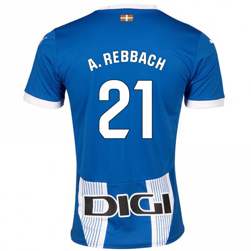 Kids Football Abde Rebbach #21 Blue Home Jersey 2024/25 T-Shirt Australia