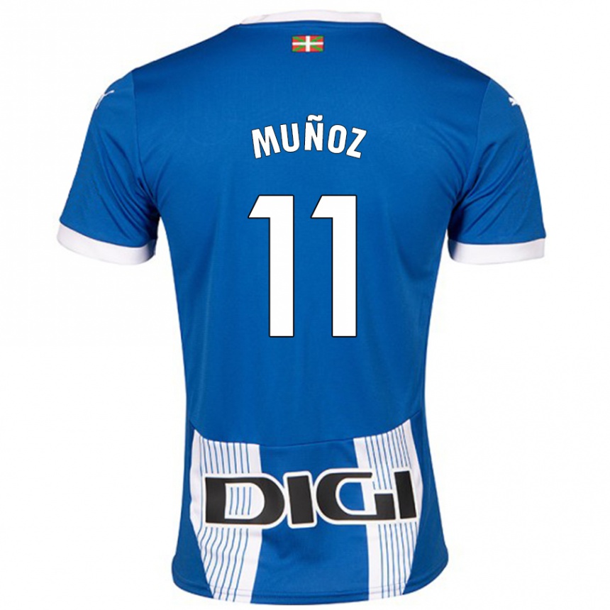 Kids Football Egoitz Muñoz #11 Blue Home Jersey 2024/25 T-Shirt Australia