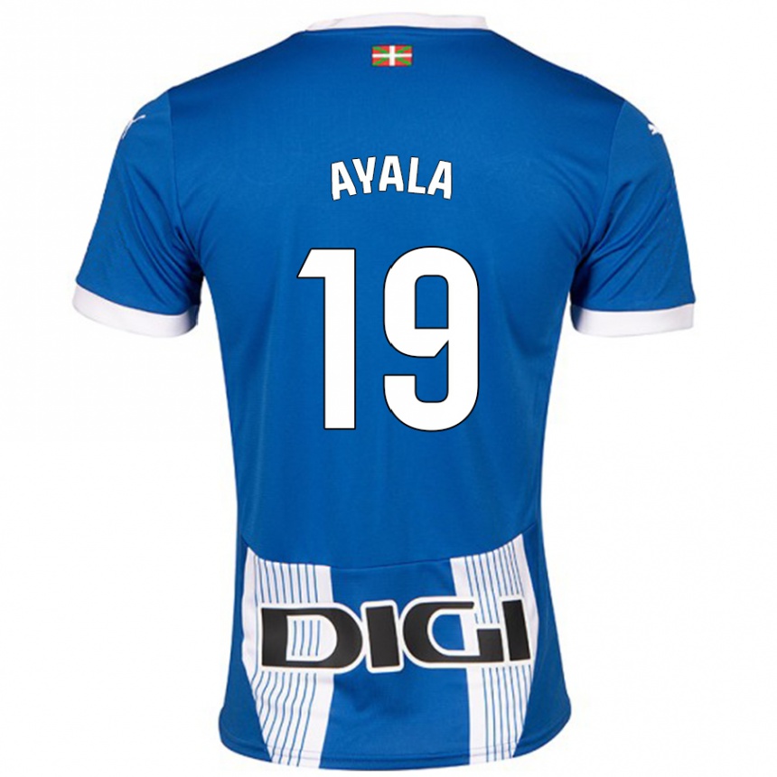 Kids Football Axel Ayala #19 Blue Home Jersey 2024/25 T-Shirt Australia