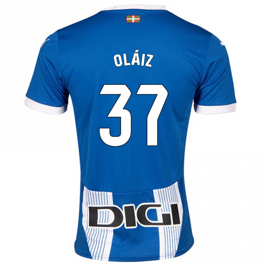 Kids Football Xanet Oláiz #37 Blue Home Jersey 2024/25 T-Shirt Australia