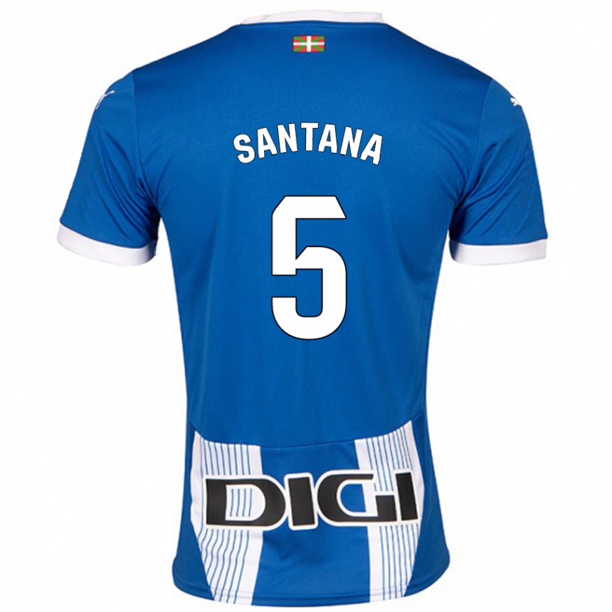 Kids Football Vanesa Santana #5 Blue Home Jersey 2024/25 T-Shirt Australia