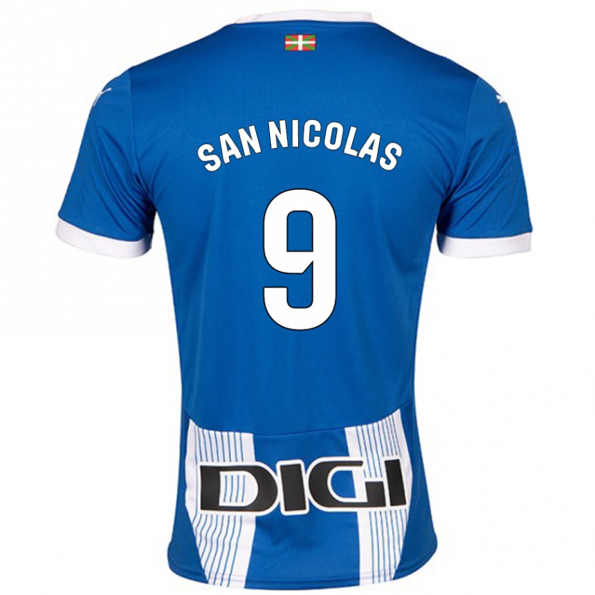 Kids Football Olga San Nicolás #9 Blue Home Jersey 2024/25 T-Shirt Australia