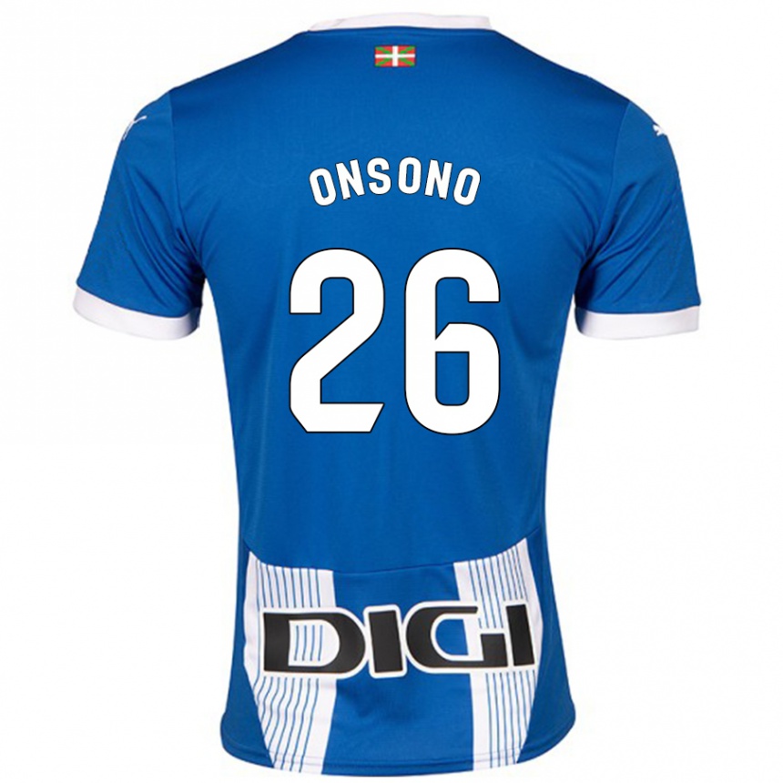 Kids Football Lorea Onsoño #26 Blue Home Jersey 2024/25 T-Shirt Australia