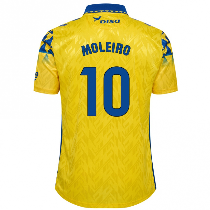 Kids Football Alberto Moleiro #10 Yellow Blue Home Jersey 2024/25 T-Shirt Australia