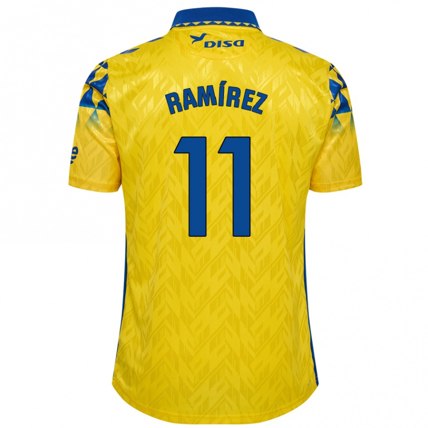 Kids Football Benito Ramírez #11 Yellow Blue Home Jersey 2024/25 T-Shirt Australia