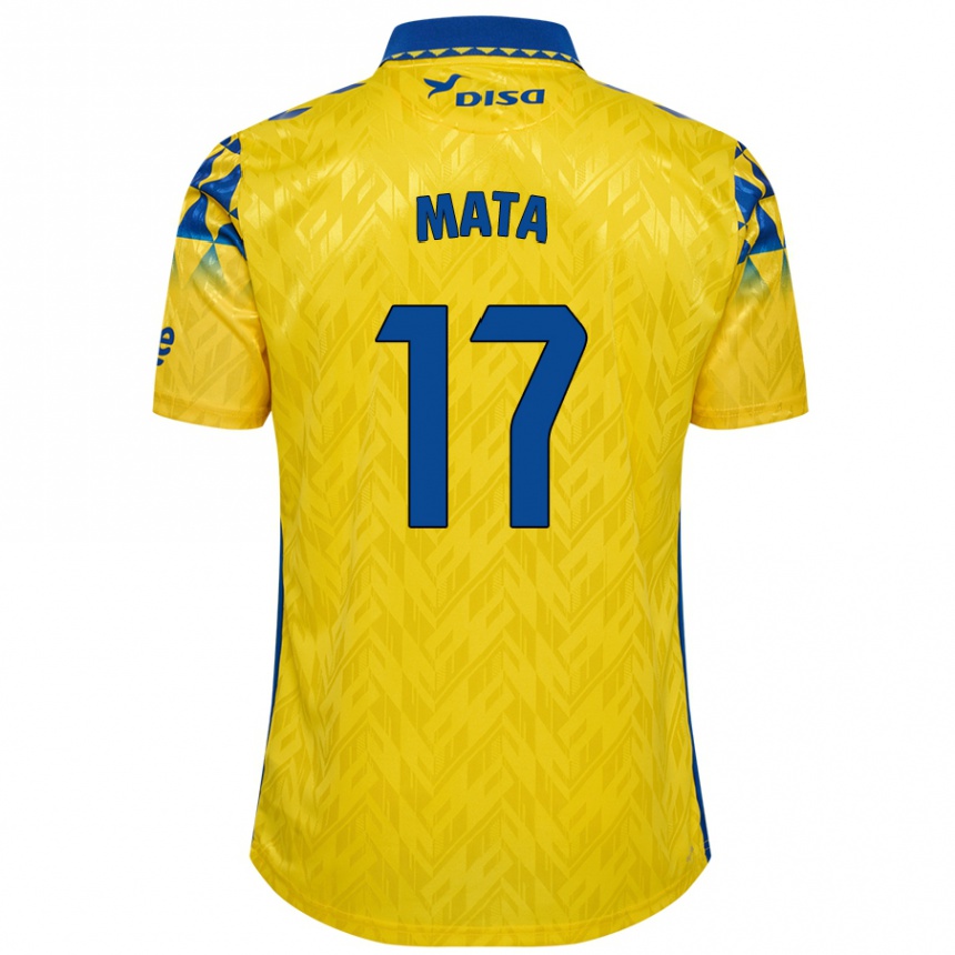 Kids Football Jaime Mata #17 Yellow Blue Home Jersey 2024/25 T-Shirt Australia