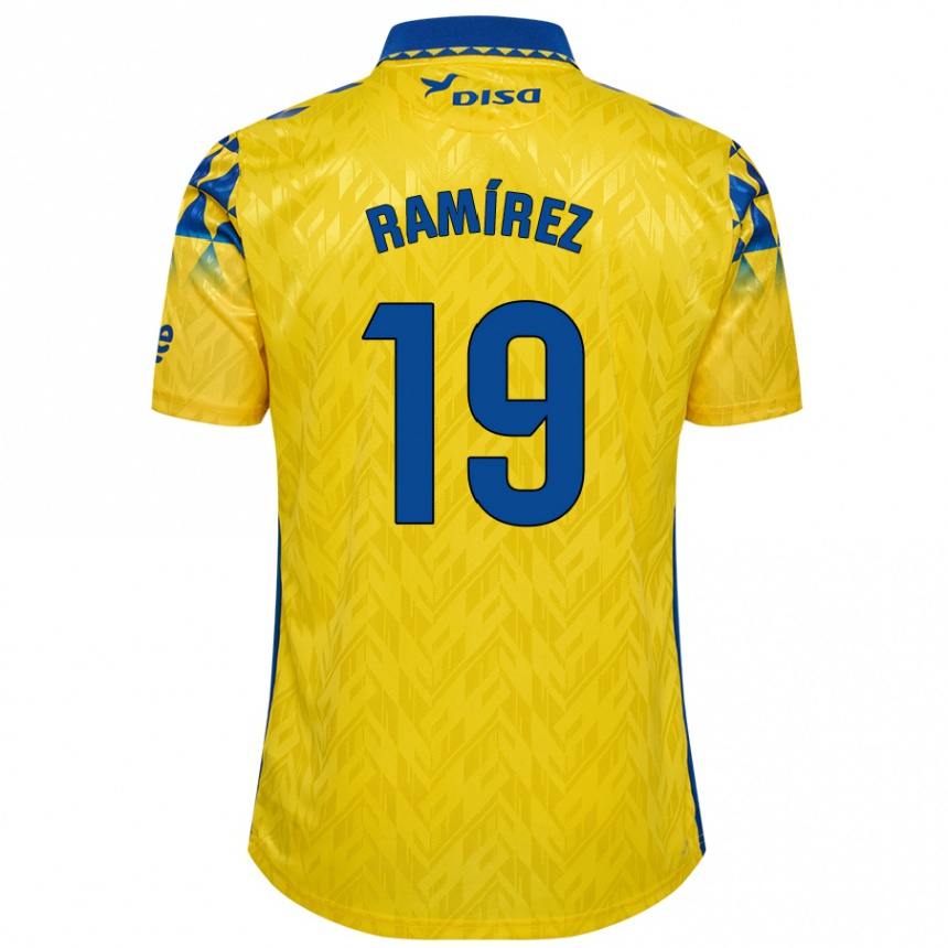 Kids Football Sandro Ramírez #19 Yellow Blue Home Jersey 2024/25 T-Shirt Australia