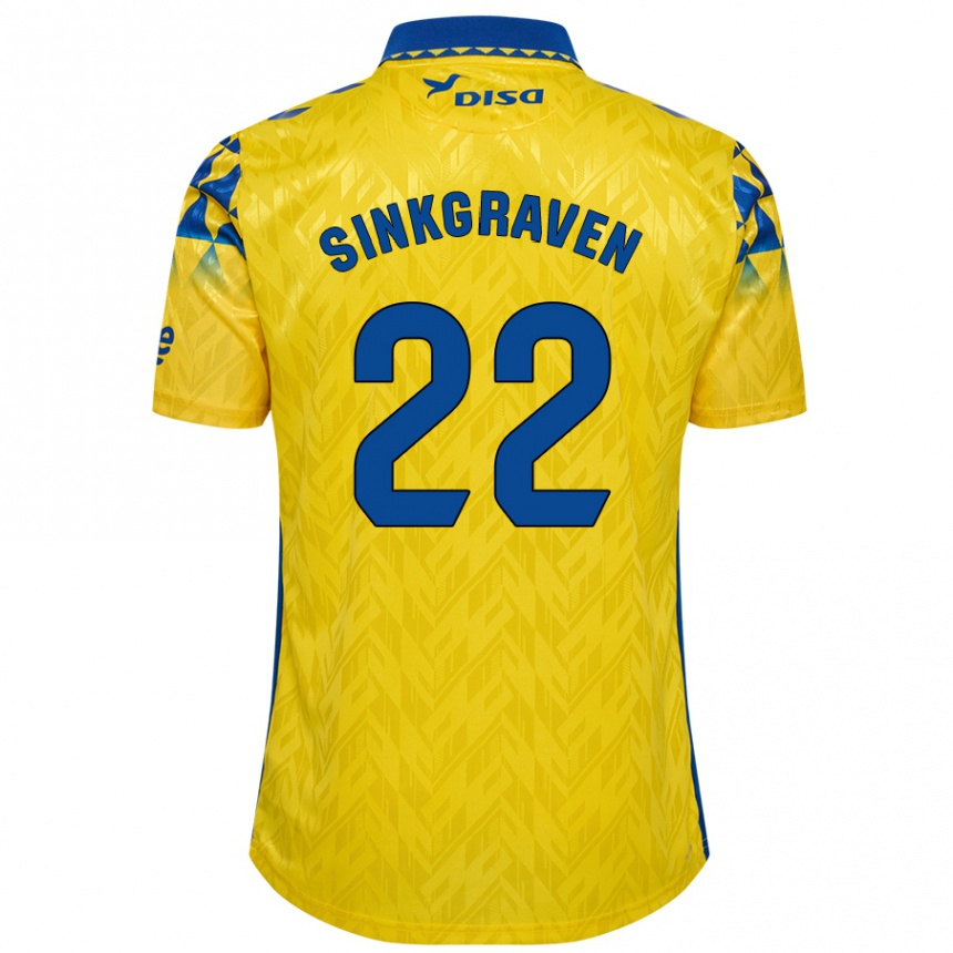 Kids Football Daley Sinkgraven #22 Yellow Blue Home Jersey 2024/25 T-Shirt Australia