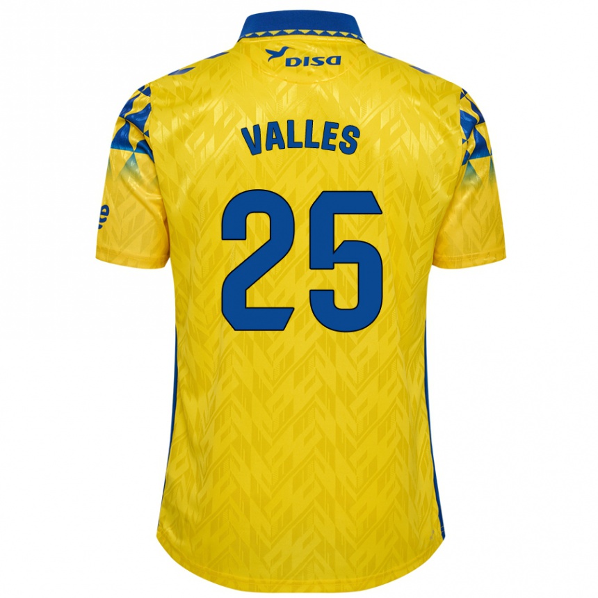 Kids Football Álvaro Valles #25 Yellow Blue Home Jersey 2024/25 T-Shirt Australia