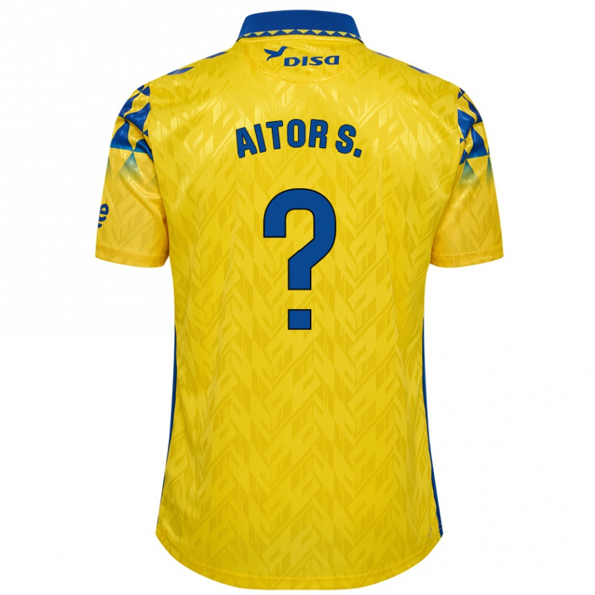 Kids Football Aitor Sánchez #0 Yellow Blue Home Jersey 2024/25 T-Shirt Australia