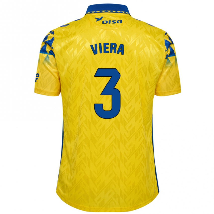 Kids Football Óliver Viera #3 Yellow Blue Home Jersey 2024/25 T-Shirt Australia